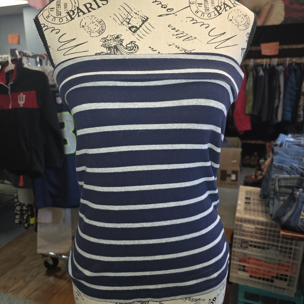 Forever 21 Navy and Gray Striped  Sleeveless Camisole